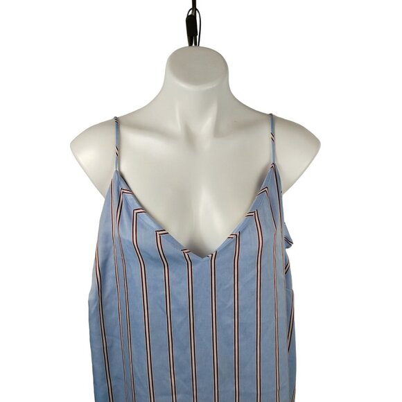 Sonoma Womens 2X Blue Striped Spaghetti Strap Tank Top - Picture 3 of 7